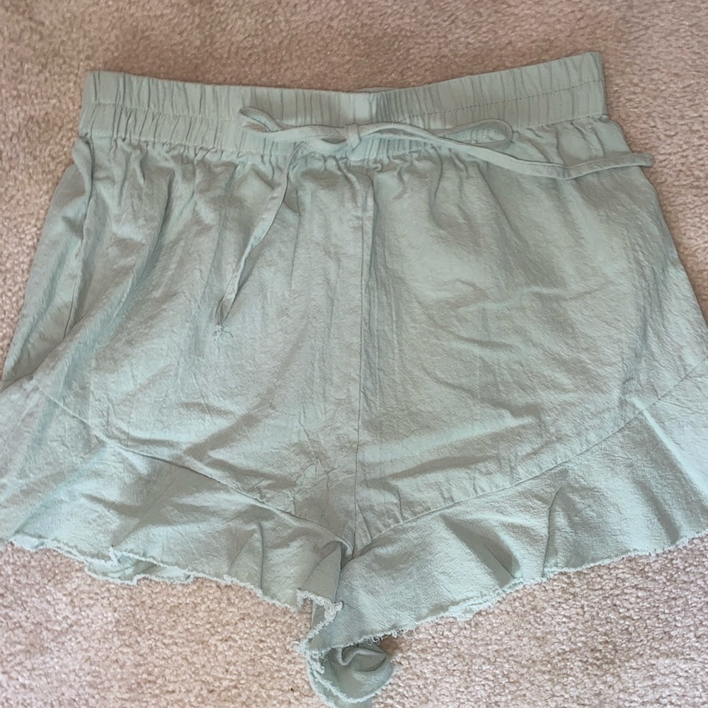 seafoam green lounge shorts
